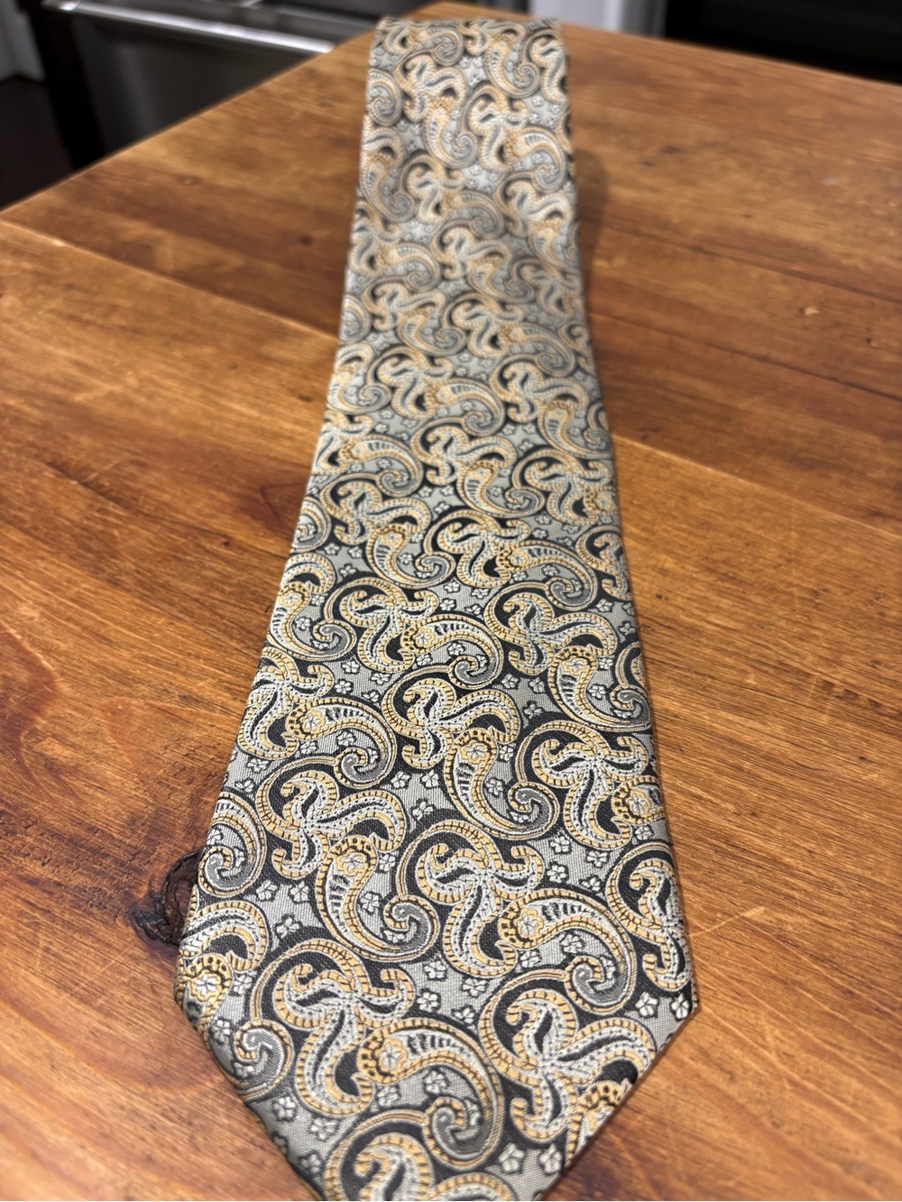 Colours Classic Gold and Gray Paisley Men's Tie